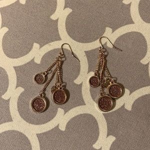 Glitter Tassel Medallion Purple Dangle‎ Earrings